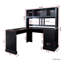 Bureau d'ordinateur à domicile avec huche, finition noir antique-2002288486