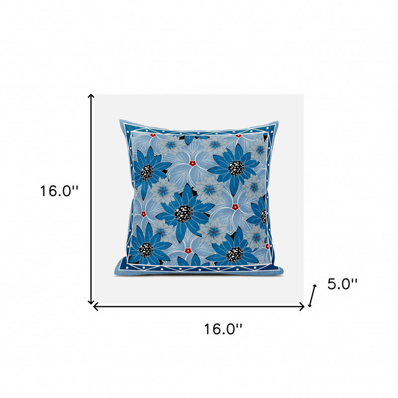 Coussin 16 x 16, Gris / bleu
