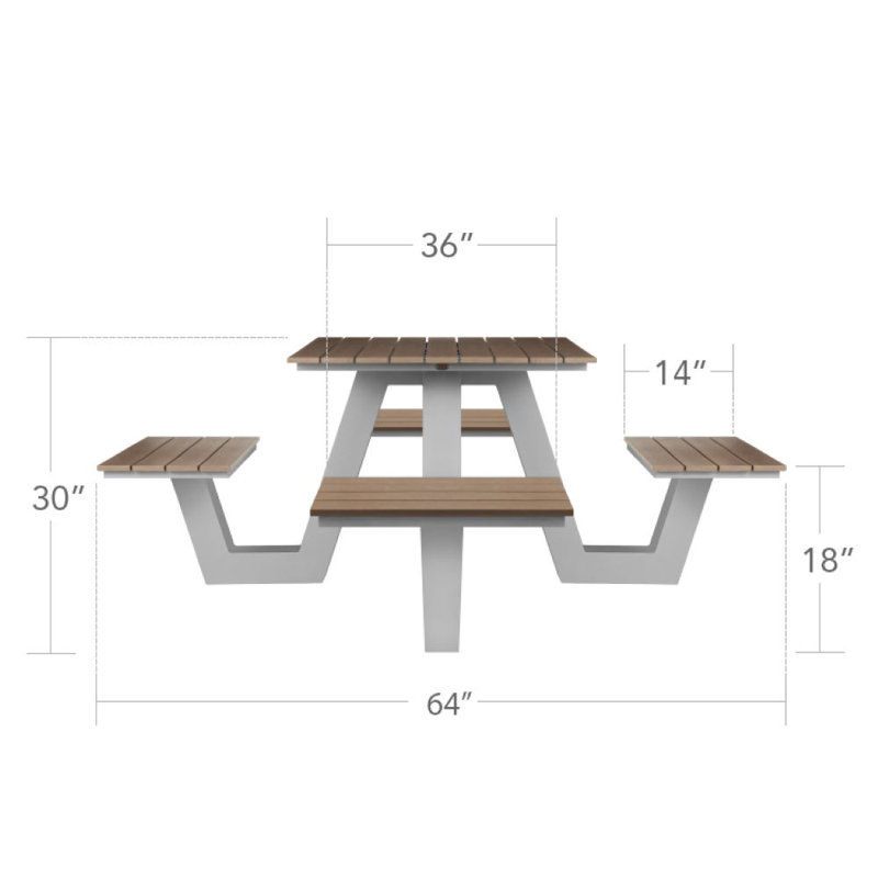 Vienna 4 - Person Patio Dining Set with Square Table, Black