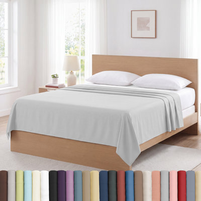 Southshore Fine Linens Vilano Springs Flat Sheet Set in Natural Beige, 110 GSM Double-Brushed Microfiber, Lightweight and Machine Washable, 2 pcs Flat Sheets, Queen