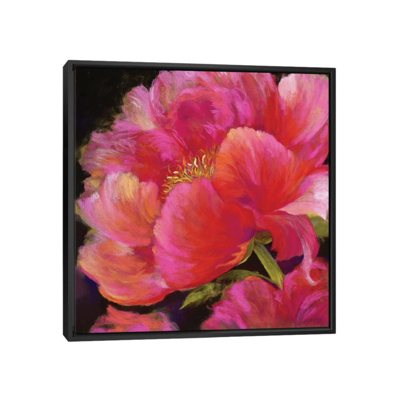 «Hot Pink», reproduction sur toile, H 18 po x l 18 po x P 1,5 po, Toile avec cadre flottant noir, Pas de tapis