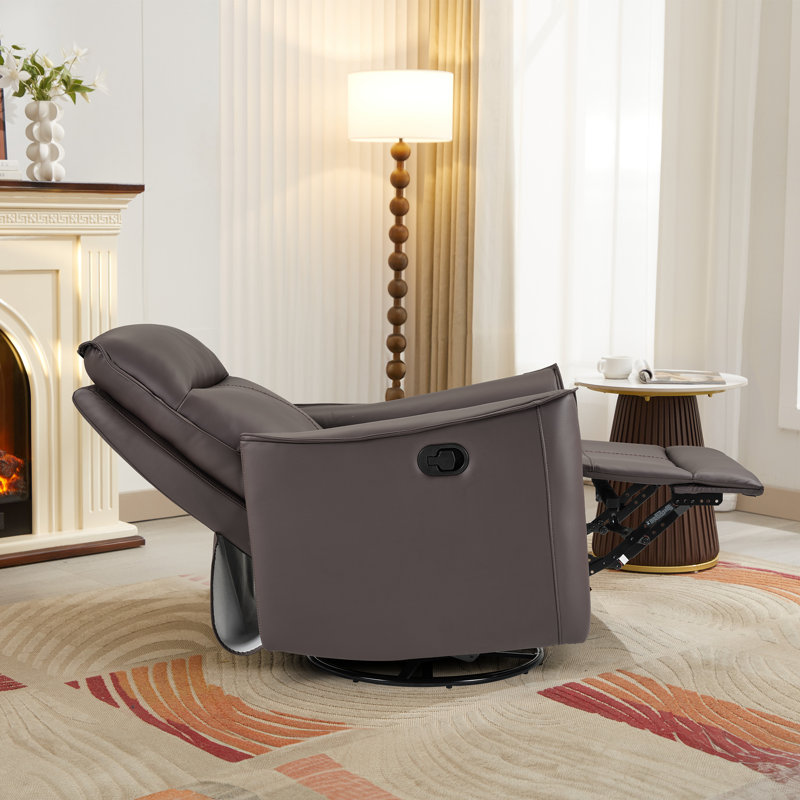 Fauteuil inclinable manuel pivotant et berçant moderne de 31,5 po de large Kayelyn (ensemble de 2)