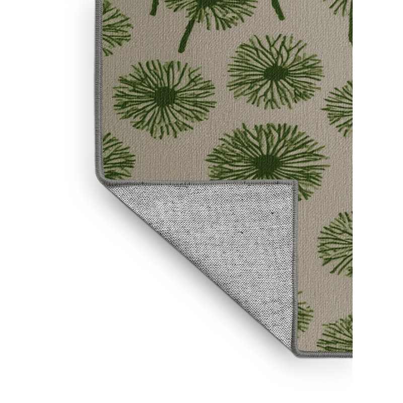  Tapis lavable vert pissenlit, Carré 7 pi