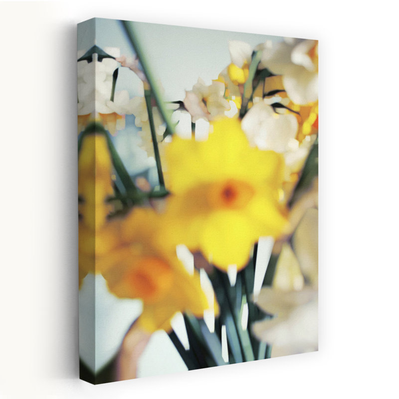 Art contemporain avec art floral, H 36 po x l 24 po