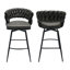 Tabourets de bar 28 po en tressage de 28 po en cuir technique (brun clair), pivotant sur 360 °, pour îlot de cuisine, restaurant, bar, tabourets pivotants brun clair, rembourrés, structure en métal, café,