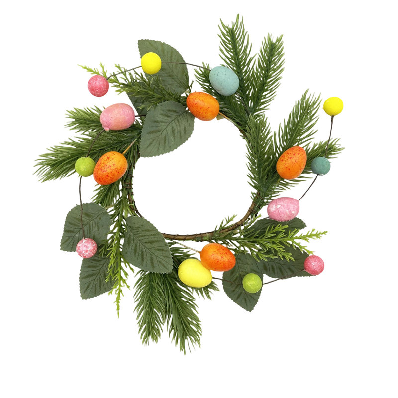 Couronne de rotin en forme d'œuf de Pâques, guirlande de fête de Pâques et décoration des Fêtes, C