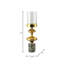 Porte-pilier avec corps sculptural en aluminium, base en marbre et en pierre, plateau en verre texturé, style glam luxueux, décor contemporain dans un design en métal élégant pour un affichage décoratif moderne et élégant-89117356