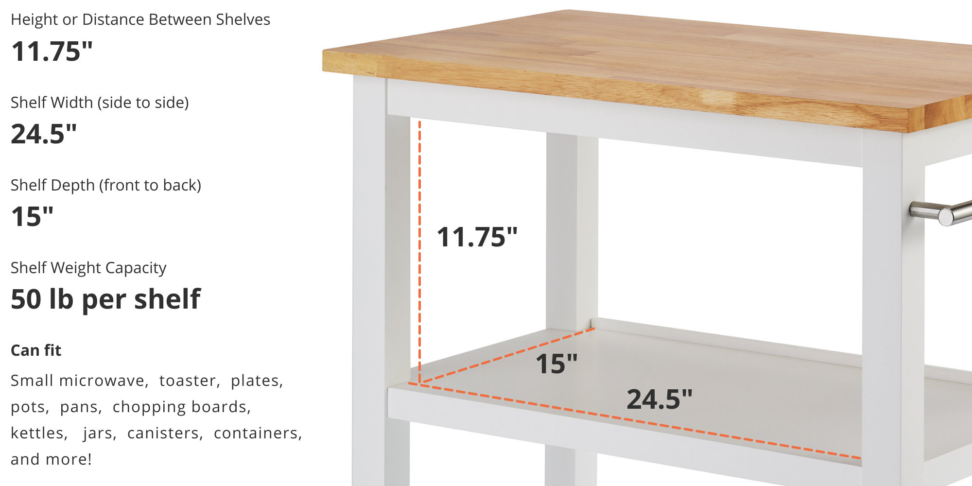 Andover Mills™ Raabe Solid Wood Kitchen Cart & Reviews Wayfair Canada