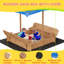 Bac à sable en bois avec couvercle, bac à sable avec banc pour les enfants âgés de 3 à 8 ans, bacs à sable pour le jardin, bac à sable pour le patio extérieur