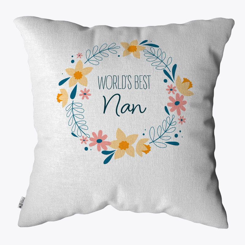Floral White Square Cushion Cover