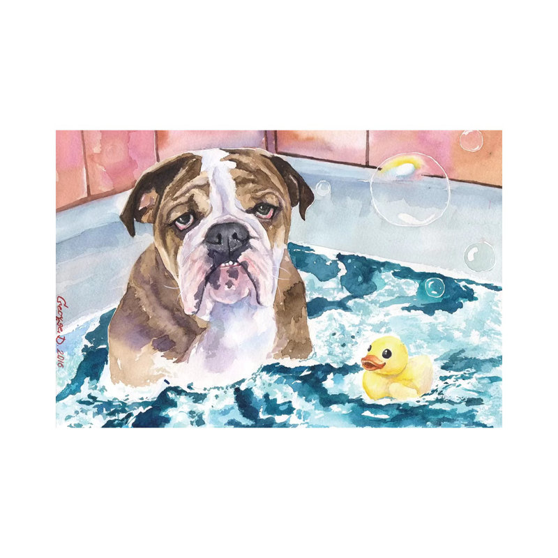 Bath Time by George Dyachenko - Wrapped Canvas Print, 20.32 cm H x 30.48 cm W