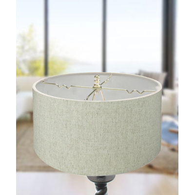 16x16x9 Textured Oatmeal Hardback Drum Lampshade