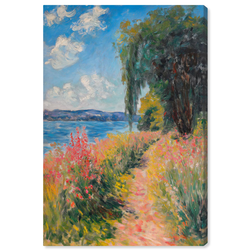 «Floral Coast Walk», toile Monet Coastal par Art Remedy, H 54 po x l 36 po, Toile tendue