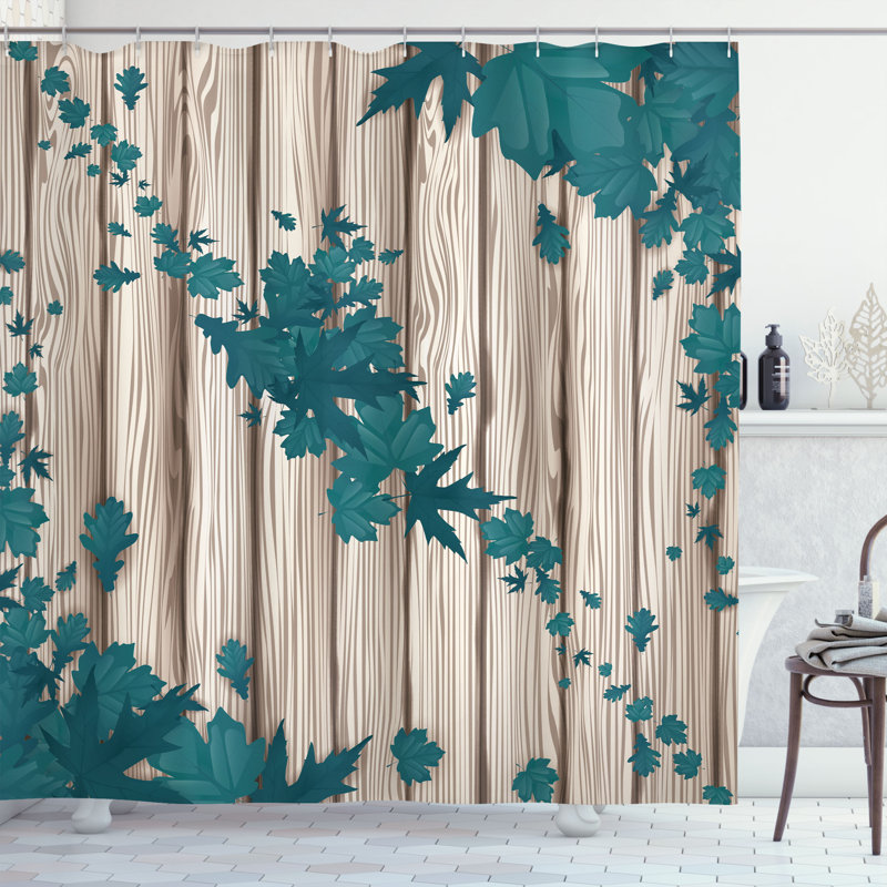 Ensemble de rideau de douche et crochets Autumn, H 69 po x l 84 po, Écume de mer sépia