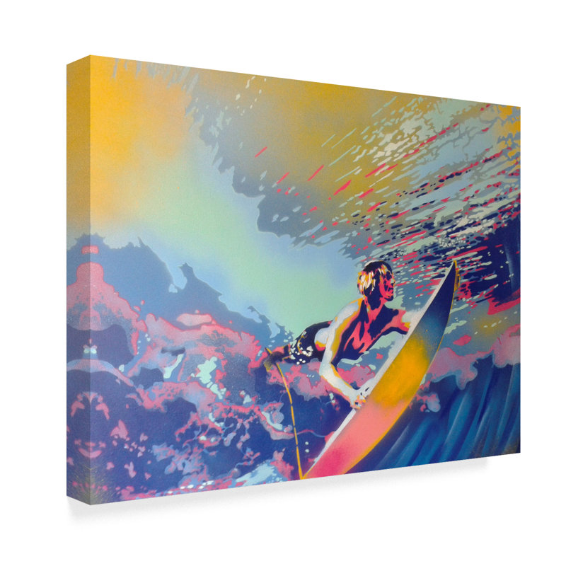 « surfing », reproduction d’impression sur toile tendue, H 35 po x l 47 po x P 2 po