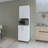 White Double Cabinet Kitchen Pantry With Open Storage