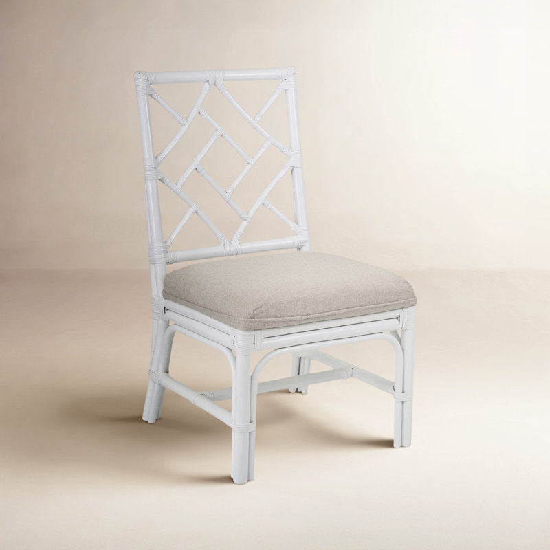 Chaise d'appoint tissée Wren, Blanc