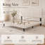 Lit rembourré avec tête de lit ajustable et sommier à lattes en bois, beige-1324135206-1324135210