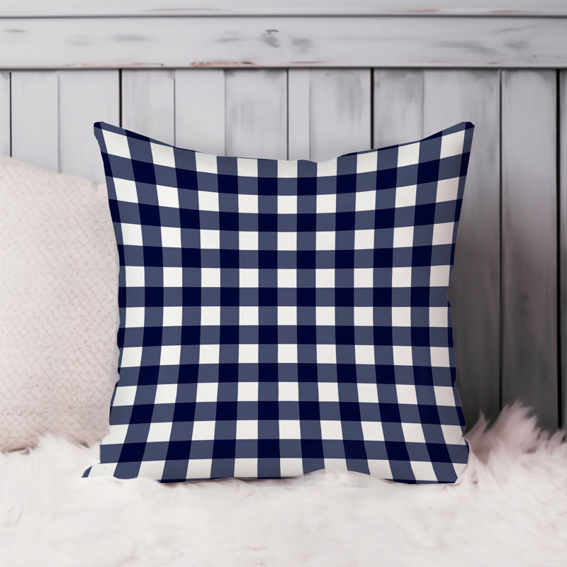 Abstract Navy Plaid Pattern Modern, 16"H x 16"W