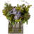 Mixed Hydrangea Silk Arrangement with Rectangle Vase