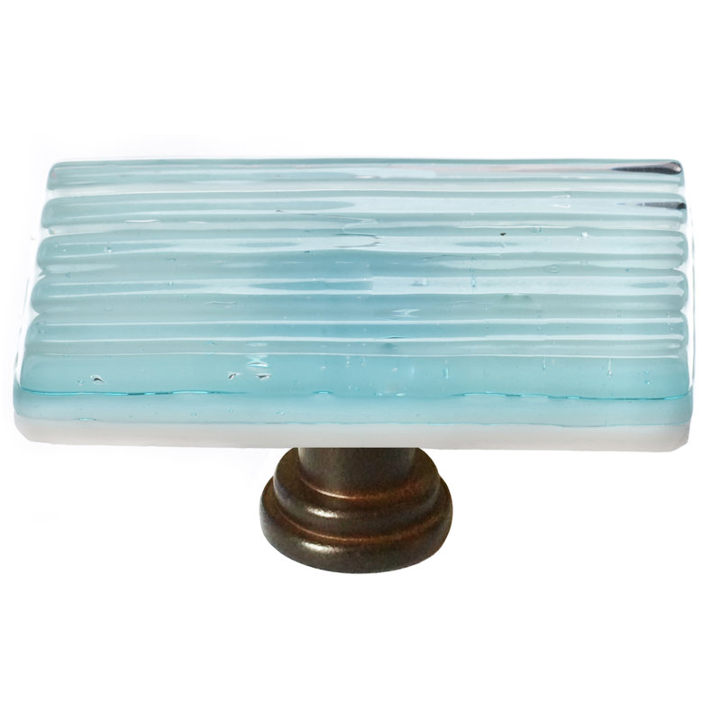 Rectangular Knob, Oil Rubbed Bronze, White Reed