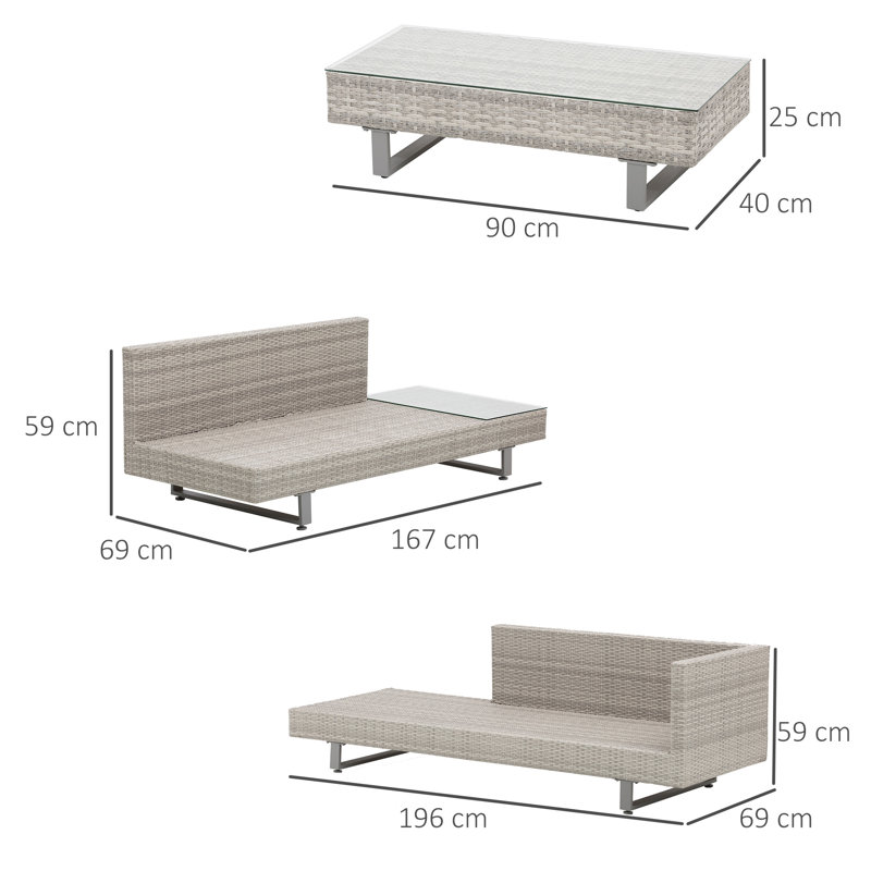 Outdoor Dezia Aluminium 5 - Person Seating Group with Cushions