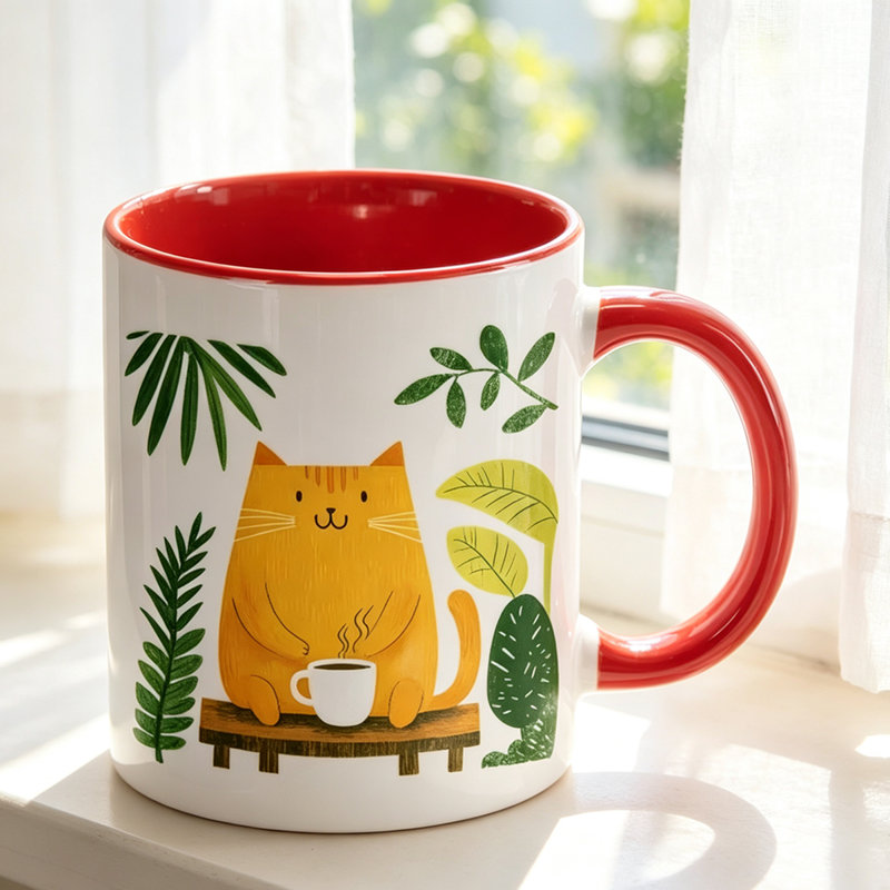 Ceramic Coffee Mug, Red