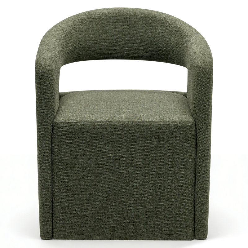Chaise rembourrée avec roulettes cachées, Vert