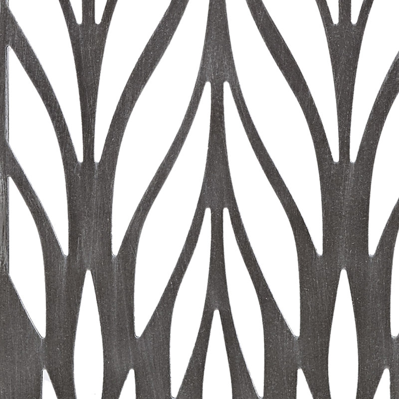 2 décorations murales en bois taillé gris - finition récupérée l 12 po x H 36 po à motif complexe 4 panneaux de décoration pour le salon en panneau de décoration botanique pour 2 pièces
