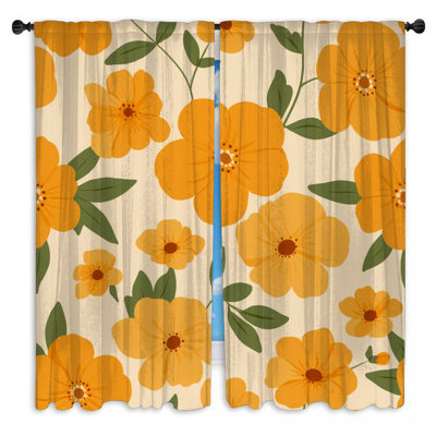 Rideaux de fenêtre à motif floral obscurcissant et obscurcissant - 2 panneaux