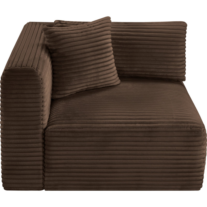Fauteuil d'angle Carmean, Velours côtelé brun