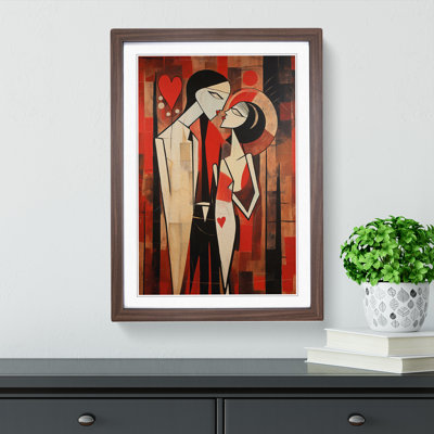Lovers Dadaism - Single Picture Frame Print on Wood
