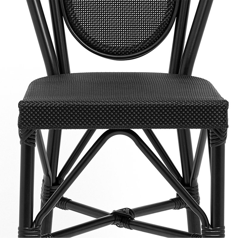 Tabouret de bar Abode en filet de polypropylène noir avec structure noire - ensemble de 1, Noir