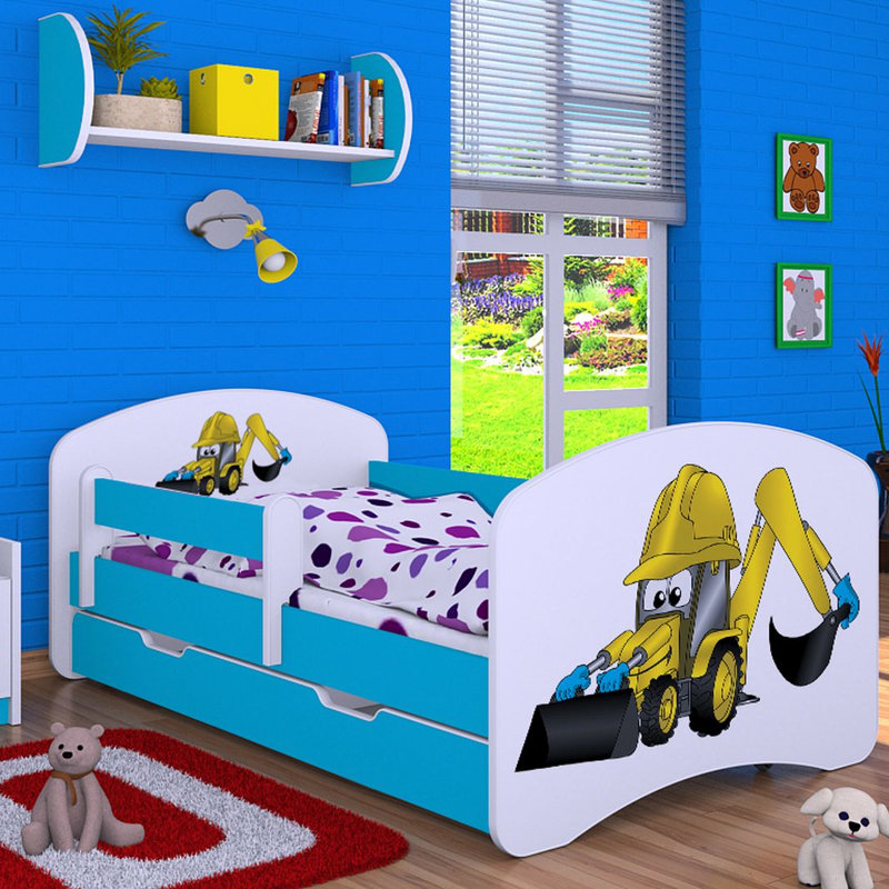 Mantooth Cabin Bed Themed Beds with Storage Included, Blue