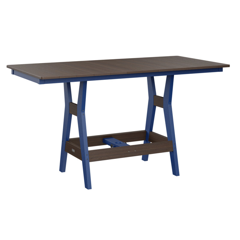 Table de salle à manger rectangulaire 66 po Berlin Gardens Harbor, Bleu pacifique, H 30,37 po x l 66 po x P 33 po, Imbuia
