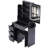 29.2" Small Size Left Bedside Cabinet Vanity Table + Cushioned Stool, 2 AC+2 USB Power Station, Hair Dryer Bracket, Extra Large Touch Control Sliding LED Mirror, Tri-Color Switching, Brightness Adjust-176066053