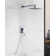 Single Handle Square 1 -Spray Shower Faucet 1.8 GPM With 15 In. Shower Arm And Pressure Balance