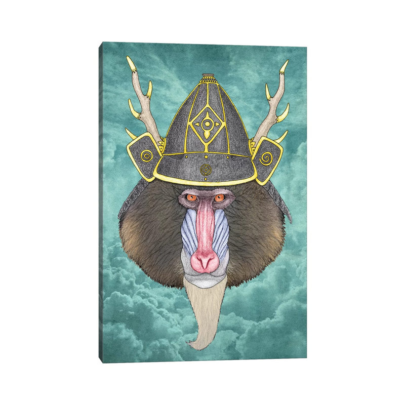 Mandril Samurai by Barruf - Wrapped Canvas Gallery-Wrapped Canvas Giclée, 30.48 cm H x 45.72 cm W
