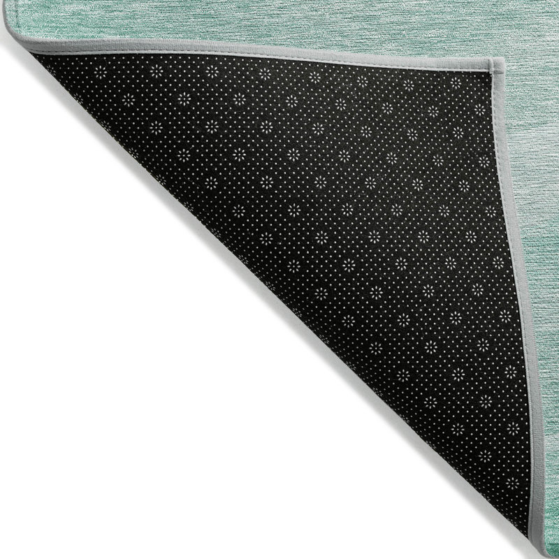 Aqua Synthetic Rectangular Machine Washable Rug 46" x 30"