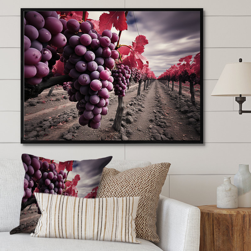 " France Bordeaux Vineyard Symphony II ", H 30 po x l 40 po x P 1,5 po, Cadre flottant noir