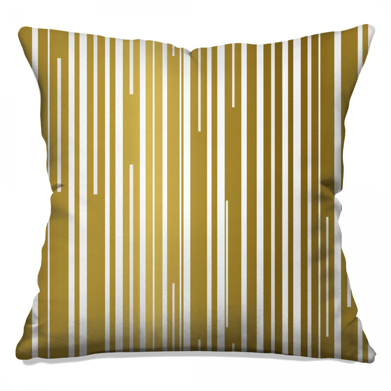 Coussin Stripes, Carré 16 po, Rayures blanches/noires