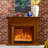 Brown Solid Wood Electric Fireplace-971489354