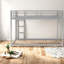 Lits superposés en métal peu encombrants, argent robuste avec style moderne pour les chambres compactes