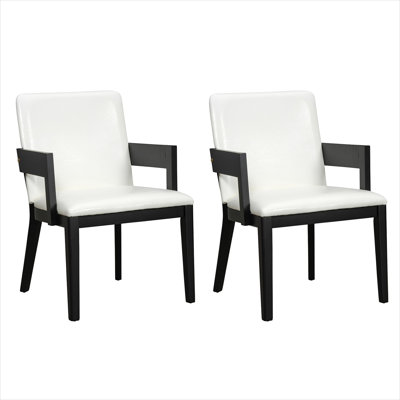 Modern PU Leather Upholstered Dining Chairs Set Of 2, Stylish And Comfortable For Any Dining Or Living Space.