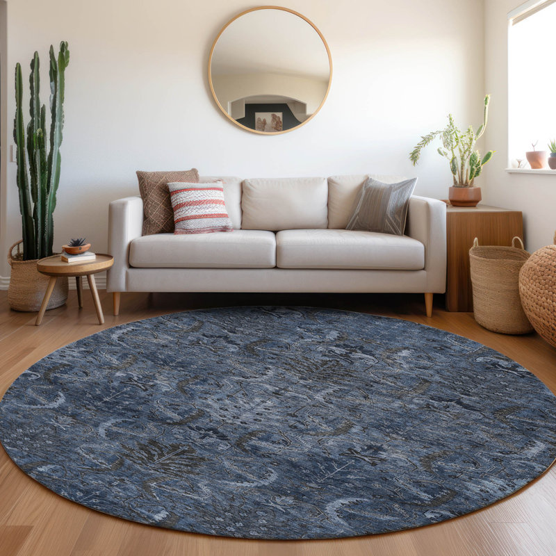 Tapis intérieur / extérieur bleu Rustica , 8 pi x 8 pi