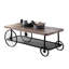 Table basse en chêne Minimliste - Finition gris antique et base en métal, plateau spacieux