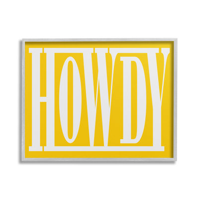 Howdy Expression sur giclée jaune encadrée par Grace Popp