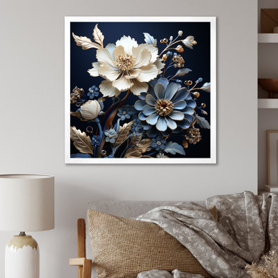 Impression moderne bleu et blanc sur bleuets - I