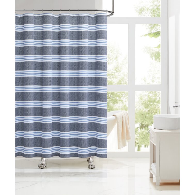 Ruvanti Shower Curtain Poly Cotton Single Shower Curtain Striped