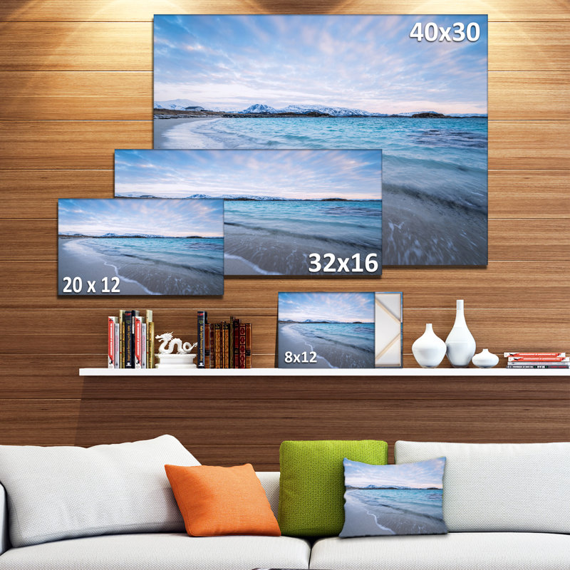 Coastal Waves Splashing Seascape Canvas Print, 20x12